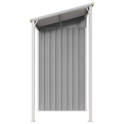Abrigo de jardim com teto extensível cinza claro 277x107x181 cm aço