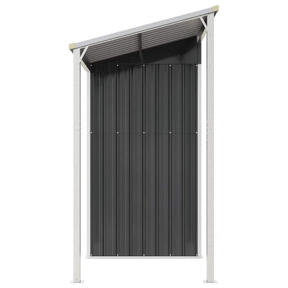 Abrigo de jardim com alpendre 277x107x181 cm aço antracite