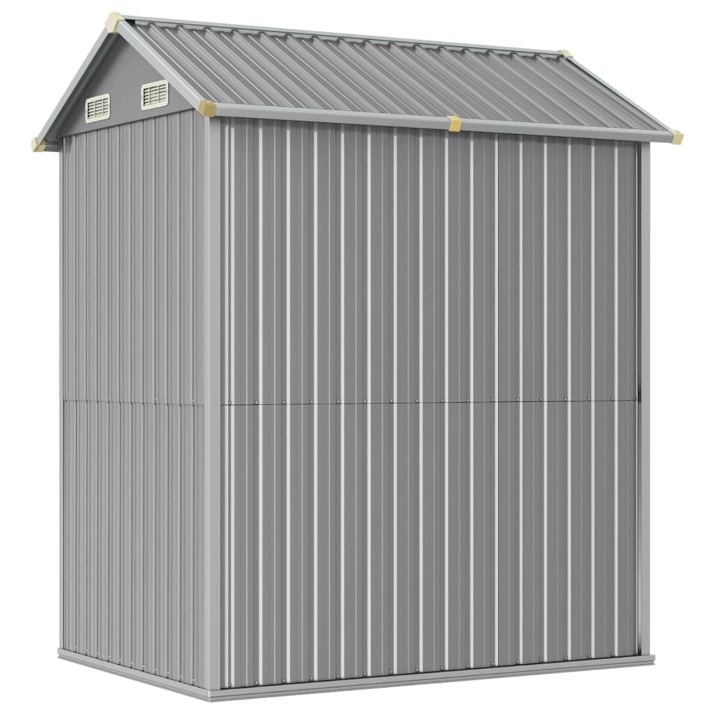 Abrigo de jardim cinza claro 192x152,5x237 cm aço galvanizado