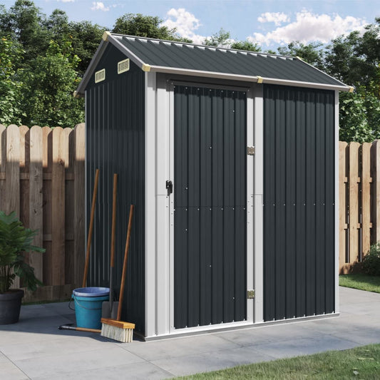 Abrigo de jardim antracite 192x152,5x237 cm aço galvanizado