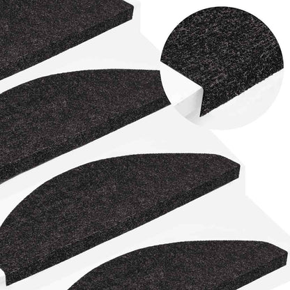 Tapetes de escada adesivos 10 pcs 65x22,5x3,5 cm antracite