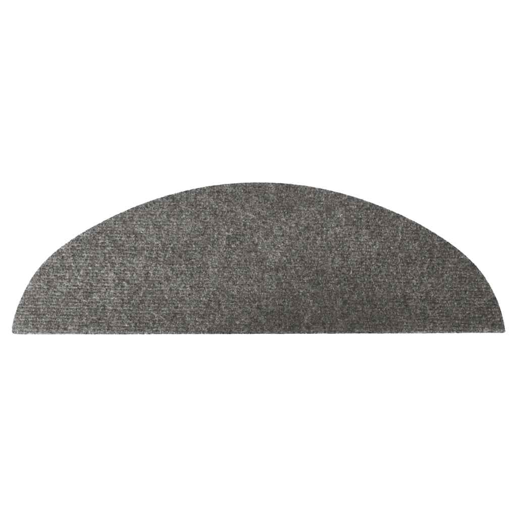 Tapetes de escada adesivos 10 pcs 56x17x3 cm cinzento