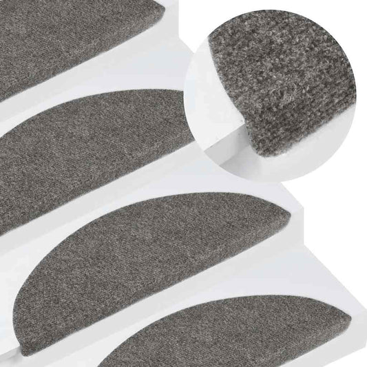 Tapetes de escada adesivos 10 pcs 56x17x3 cm cinzento