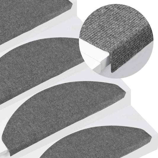 Tapetes de escada adesivos 10 pcs 65x22,5x3,5 cm cinzento