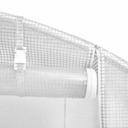 Estufa com estrutura de aço 66 m² 22x3x2 m branco
