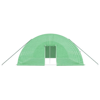 Estufa com estrutura de aço 48 m² 8x6x2,85 m verde