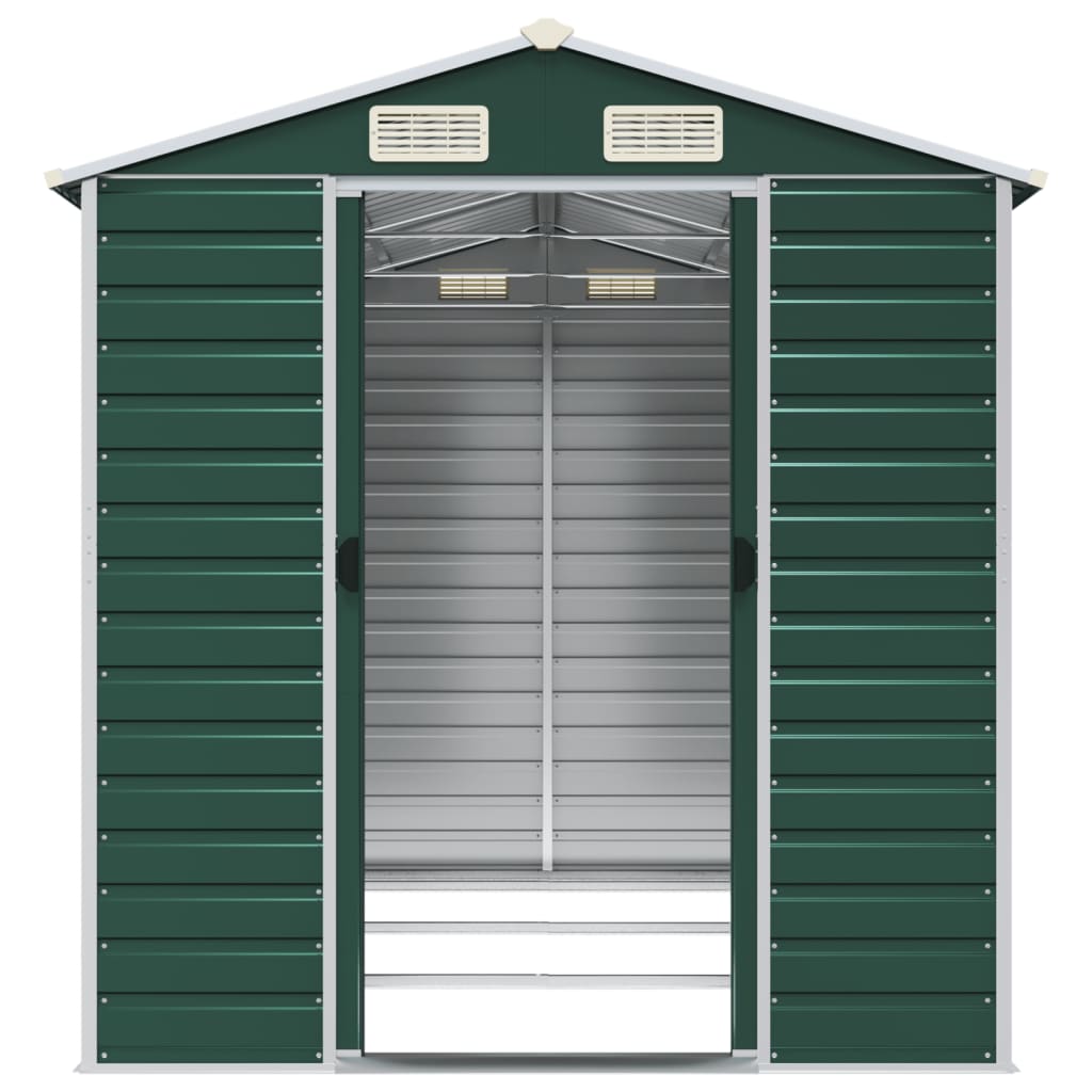 Abrigo de jardim verde 191x300x198 cm aço galvanizado