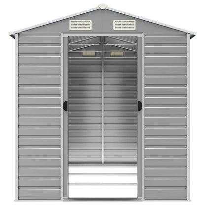 Abrigo de jardim cinza claro 191x300x198 cm aço galvanizado