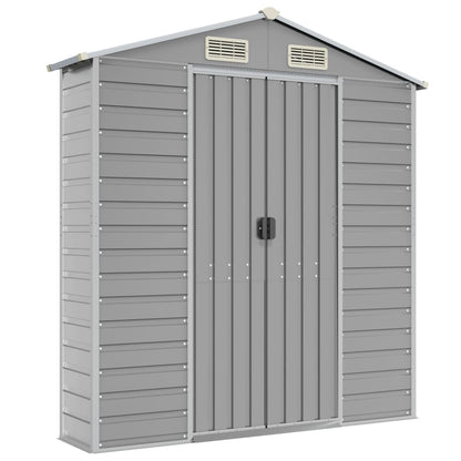 Abrigo de jardim cinza claro 191x300x198 cm aço galvanizado