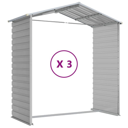 Abrigo de jardim cinza claro 191x300x198 cm aço galvanizado