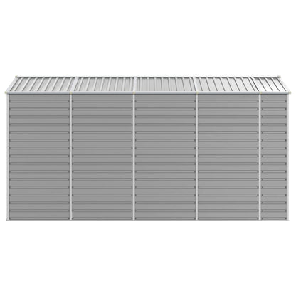 Abrigo de jardim cinza claro 191x385x198 cm aço galvanizado