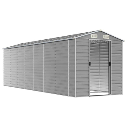 Abrigo de jardim cinza claro 191x640x198 cm aço galvanizado