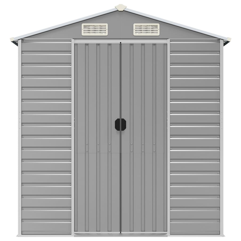 Abrigo de jardim cinza claro 191x640x198 cm aço galvanizado