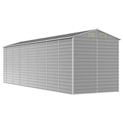 Abrigo de jardim cinza claro 191x640x198 cm aço galvanizado