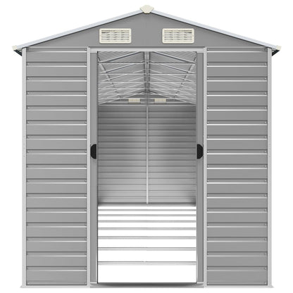 Abrigo de jardim cinza claro 191x725x198 cm aço galvanizado