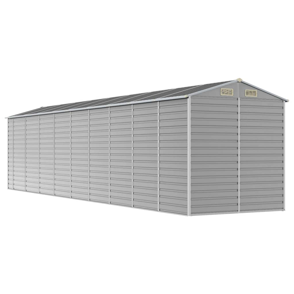 Abrigo de jardim cinza claro 191x810x198 cm aço galvanizado