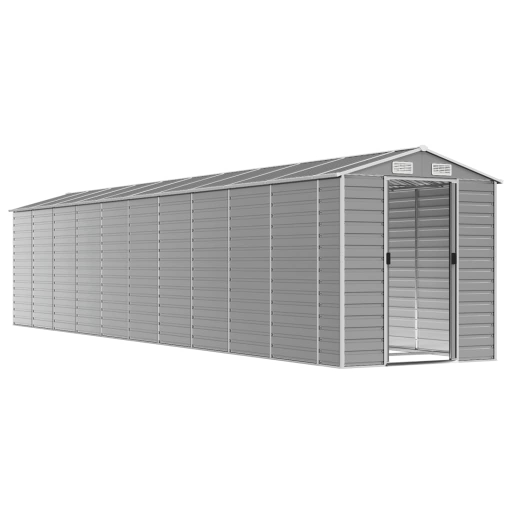 Abrigo de jardim cinza claro 191x895x198 cm aço galvanizado