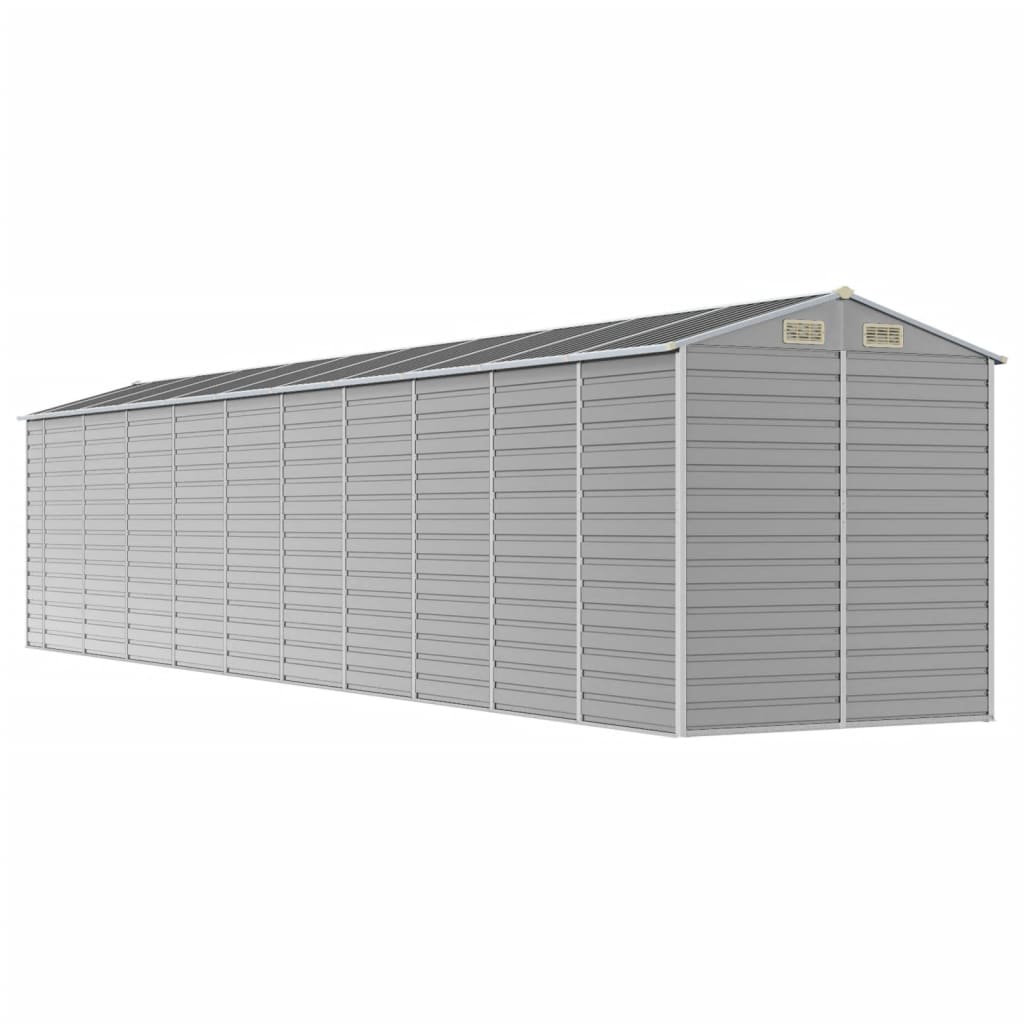 Abrigo de jardim cinza claro 191x895x198 cm aço galvanizado