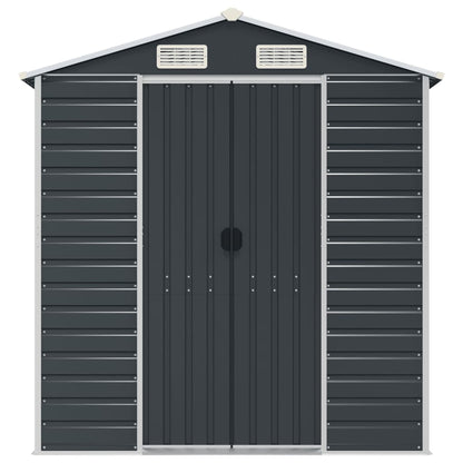 Abrigo de jardim 191x385x198 cm aço galvanizado antracite