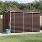 Abrigo de jardim castanho 191x300x198 cm aço galvanizado