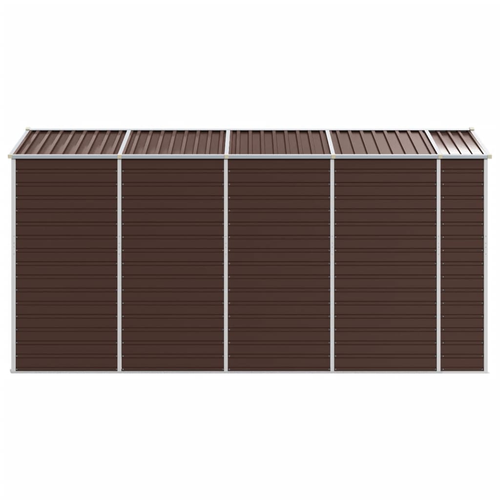 Abrigo de jardim castanho 191x385x198 cm aço galvanizado