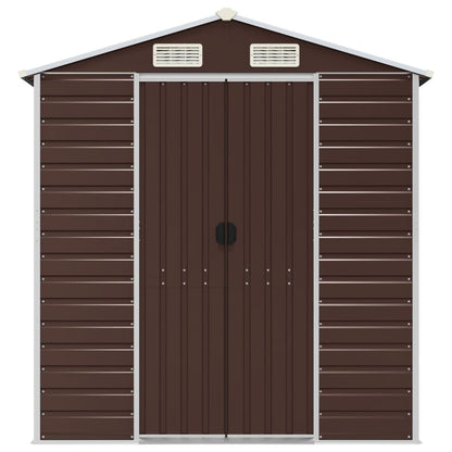 Abrigo de jardim 191x810x198 cm aço galvanizado castanho