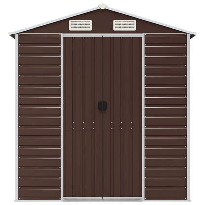Abrigo de jardim 191x895x198 cm aço galvanizado castanho