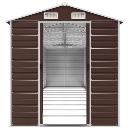 Abrigo de jardim 191x895x198 cm aço galvanizado castanho