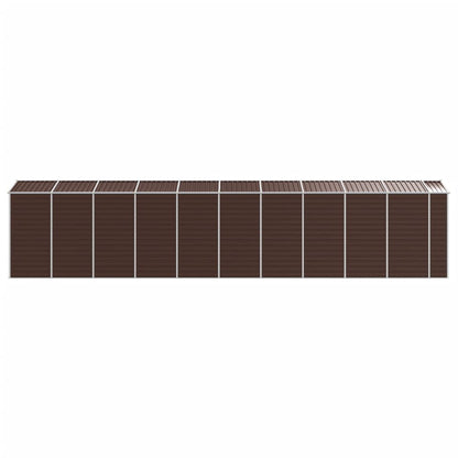 Abrigo de jardim 191x895x198 cm aço galvanizado castanho