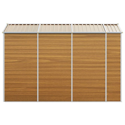 Abrigo de jardim castanho claro 191x300x198 cm aço galvanizado