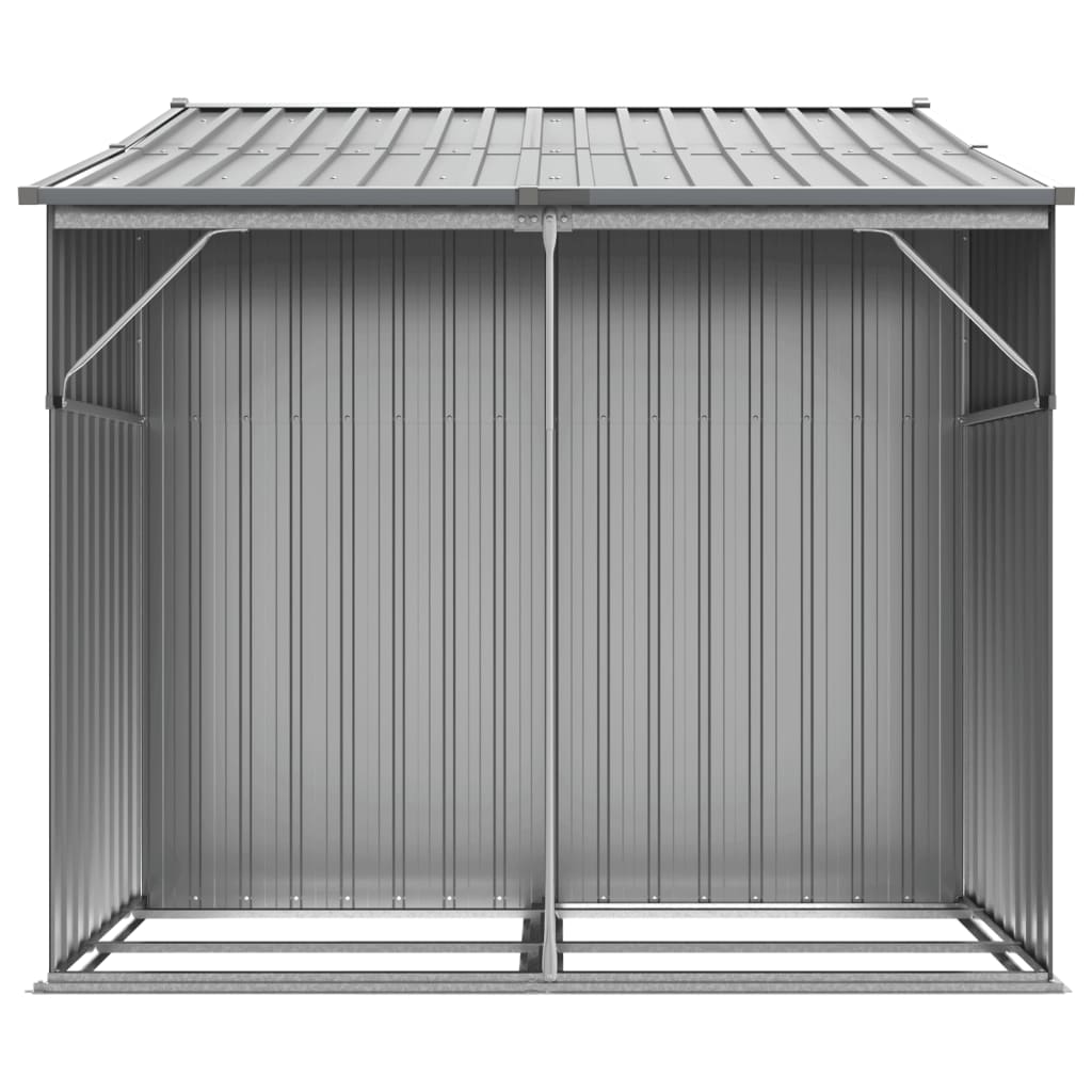 Abrigo de jardim 277x192,5x179 cm aço galvanizado cinzento