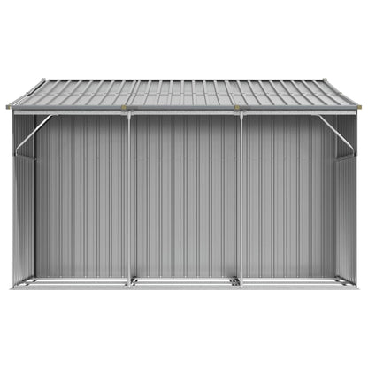 Abrigo de jardim 277x279x179 cm aço galvanizado cinzento