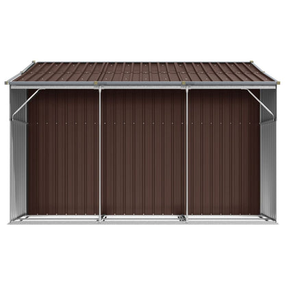 Abrigo de jardim 277x279x179 cm aço galvanizado castanho
