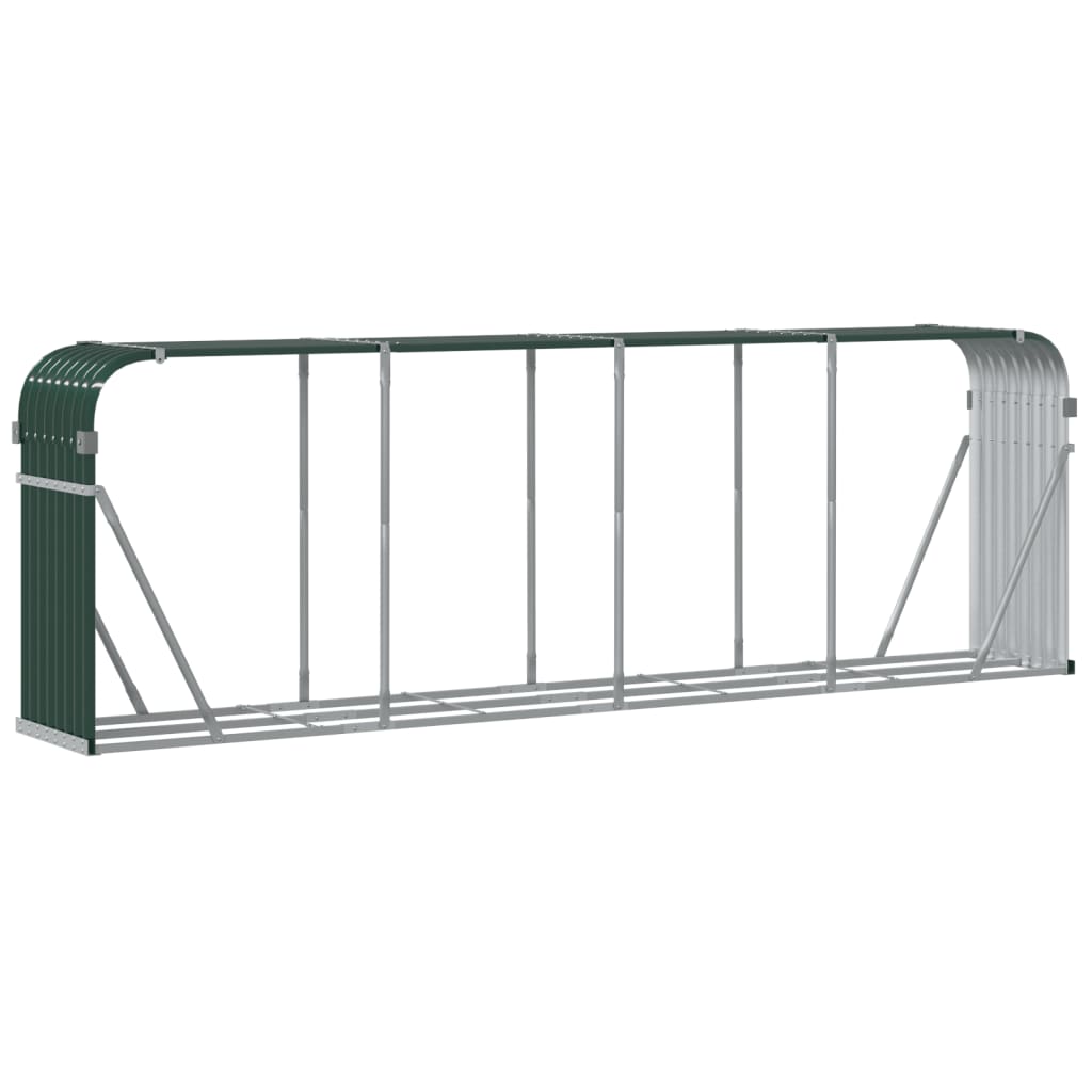 Suporte para lenha verde 300x45x100 cm Aço galvanizado