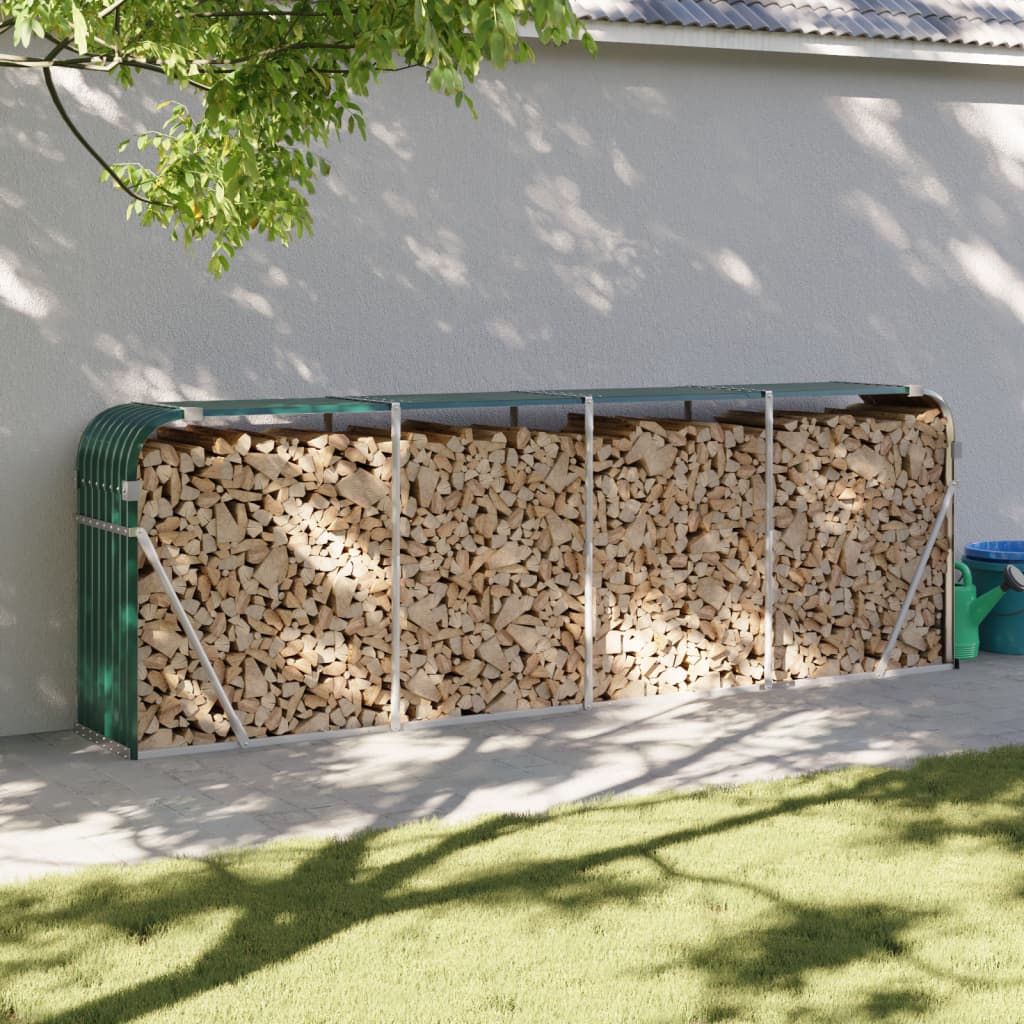 Suporte para lenha verde 300x45x100 cm Aço galvanizado