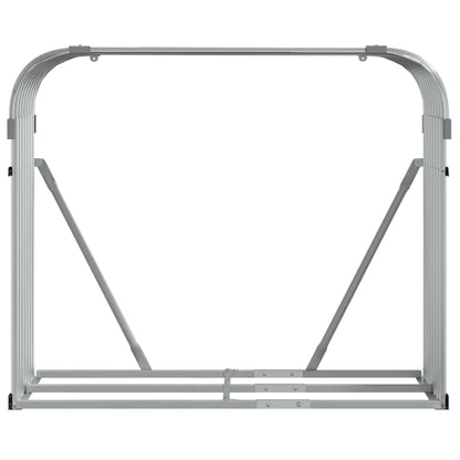 Suporte de lenha 120x45x100 cm aço galvanizado cinza-claro