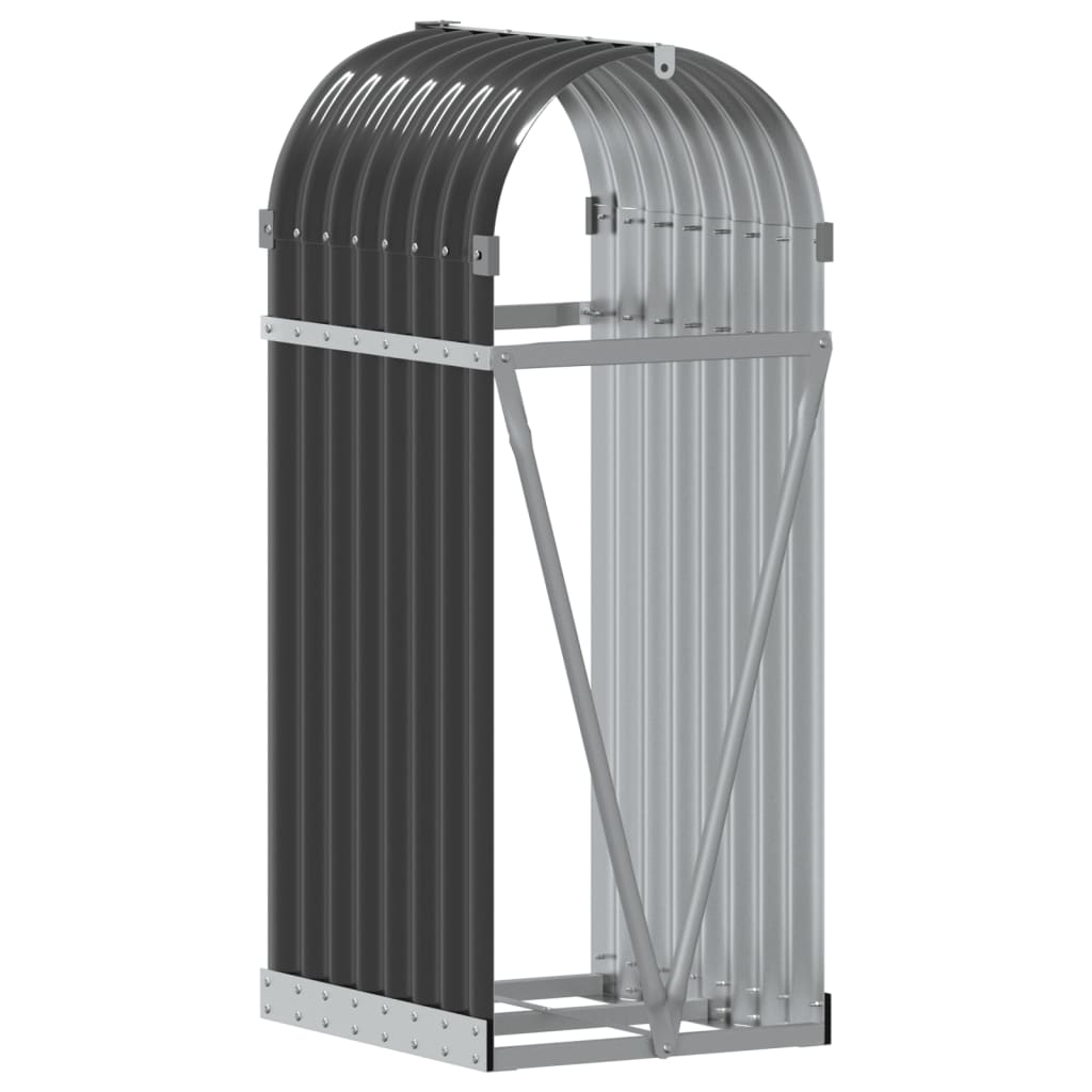 Suporte para lenha 40x45x100 cm Antracite Aço galvanizado