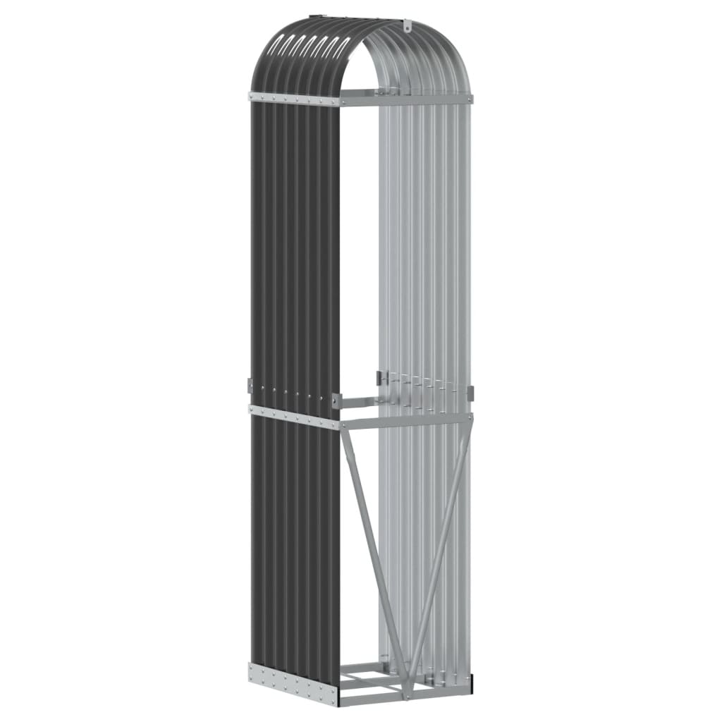 Suporte para lenha 40x45x170 cm Antracite Aço galvanizado
