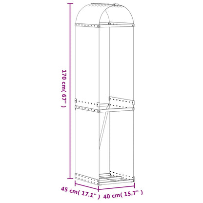 Suporte para lenha 40x45x170 cm Antracite Aço galvanizado