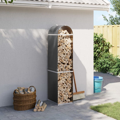 Suporte para lenha 40x45x170 cm Antracite Aço galvanizado
