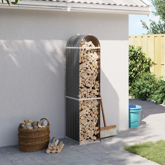 Suporte para lenha 40x45x170 cm Antracite Aço galvanizado