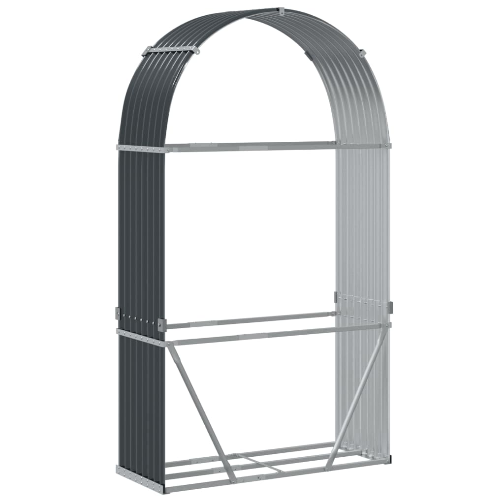 Suporte para lenha 120x45x210 cm Antracite Aço galvanizado