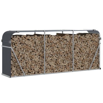 Suporte para lenha 234x45x100 cm Antracite Aço galvanizado