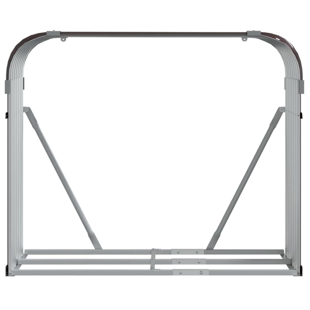 Suporte de lenha 120x45x100 cm aço galvanizado castanho