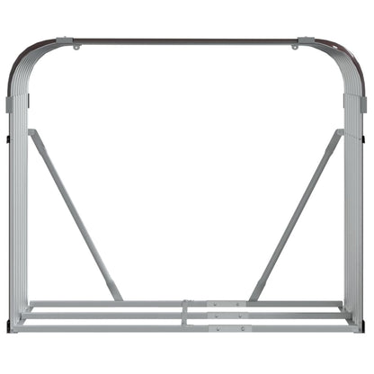 Suporte de lenha 120x45x100 cm aço galvanizado castanho