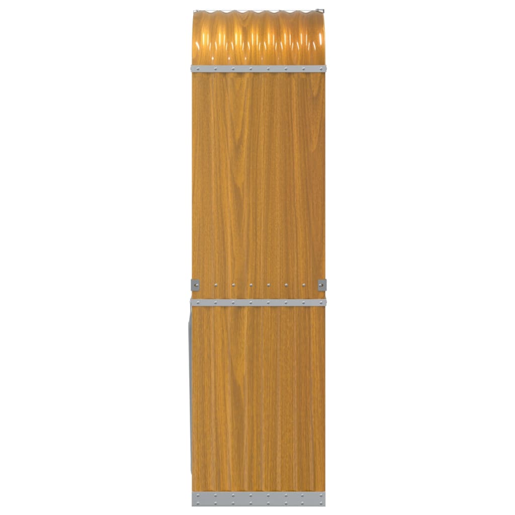 Suporte de lenha 40x45x170 cm aço galvanizado aspeto de madeira