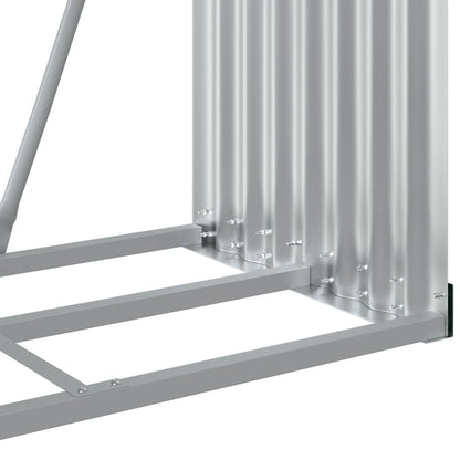 Suporte de lenha 80x45x120 cm aço galvanizado aspeto de madeira