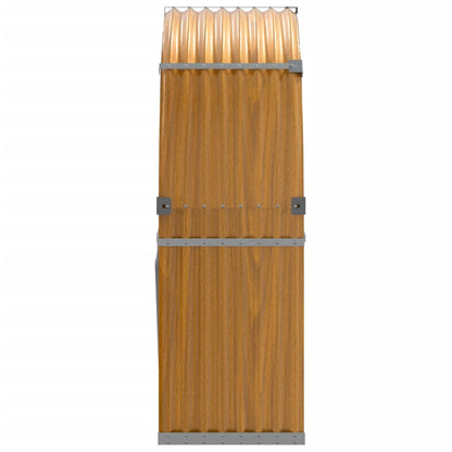 Suporte de lenha 120x45x140 cm aço galvanizado aspeto de madeira