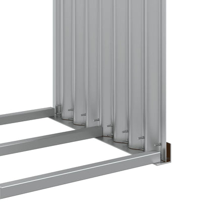 Suporte de lenha 120x45x140 cm aço galvanizado aspeto de madeira