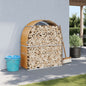 Suporte de lenha 120x45x140 cm aço galvanizado aspeto de madeira